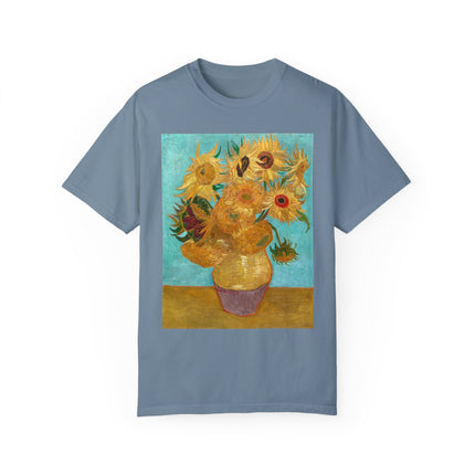 Vase with Twelve Sunflowers by Vincent van Gogh Unisex Garment-Dyed T-shirt