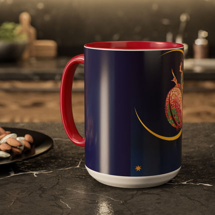 Moonlit Reflections Colorful Mug (11oz, 15oz) – Celestial Elegance, Art Deco Beauty & Dreamy Style