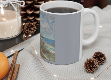 Fishing Boats on the Beach at Saintes-Maries by Vincent Van Gogh Ceramic Mug 11oz