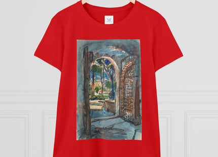 Gate in S. Miniato by Martin Monnickendam Women's Midweight Cotton Tee