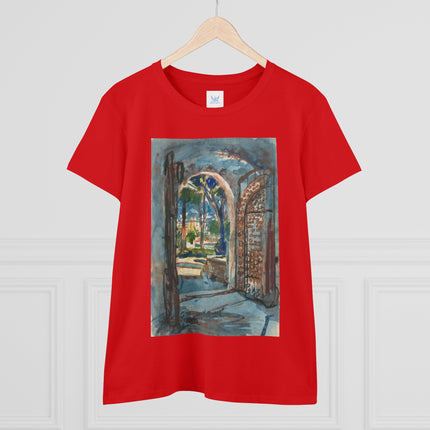 Gate in S. Miniato by Martin Monnickendam Women's Midweight Cotton Tee