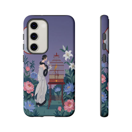 🌸🐦 The Lady Of The Garden Birdcage Phone Case – Art Deco Floral Elegance