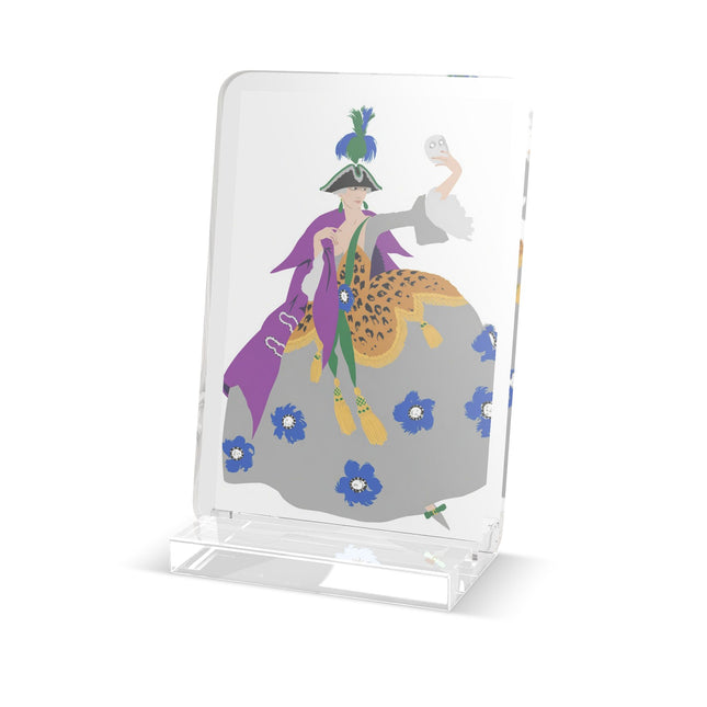 Masquerade Marquise Acrylic Plaque – Art Deco Glamour & Carnival Mystique