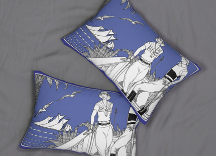 Coastal Elegance Spun Polyester Lumbar Pillow
