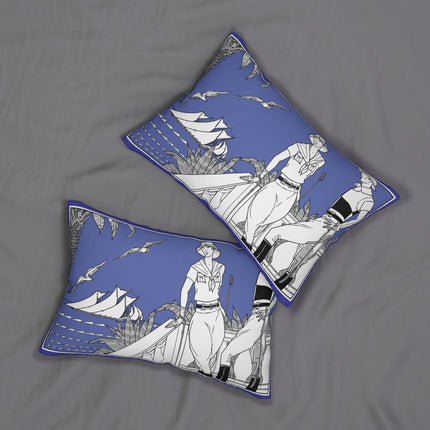 Coastal Elegance Spun Polyester Lumbar Pillow
