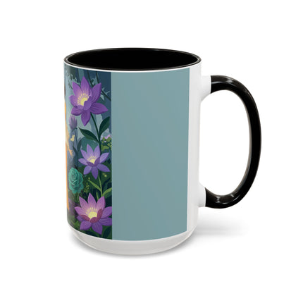 The Lady Of The Moonlit Garden Colorful Mugs – Art Deco Botanical Serenity