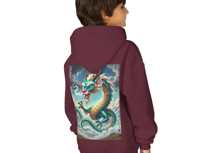 Tibetan Dragon in Battle Youth Heavy Blend Hooded Sweatshirt