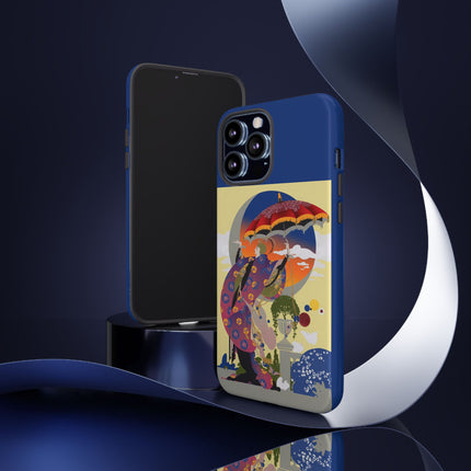 Parasol Sunset Geisha Phone Case – Elegant Twilight Grace