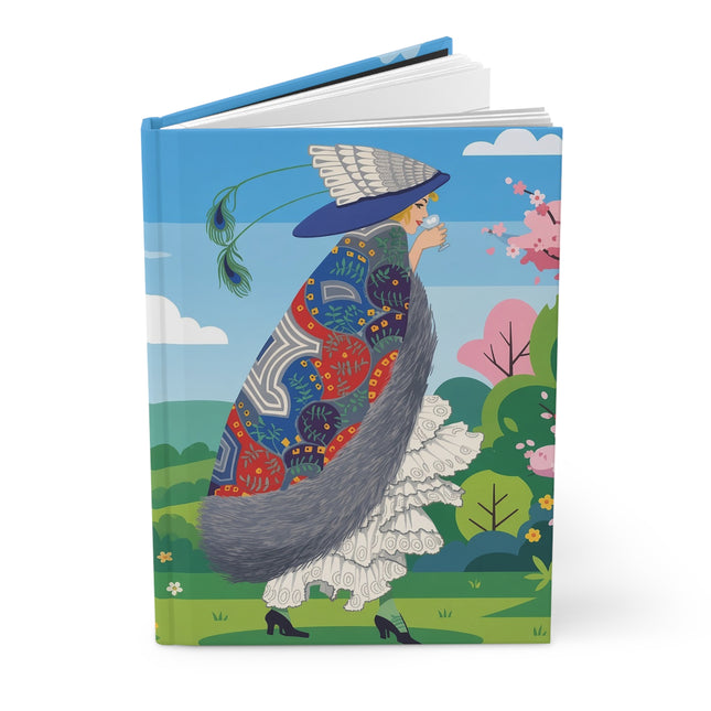 🦚🌸 The Lady Of The Peacock Garden Hardcover Journal – Art Deco Fashion Elegance