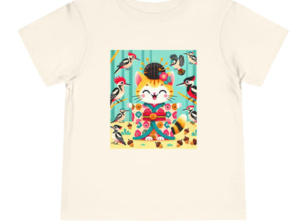 Geisha Kitten in the Woodpecker Grove Toddler Short Sleeve Tee