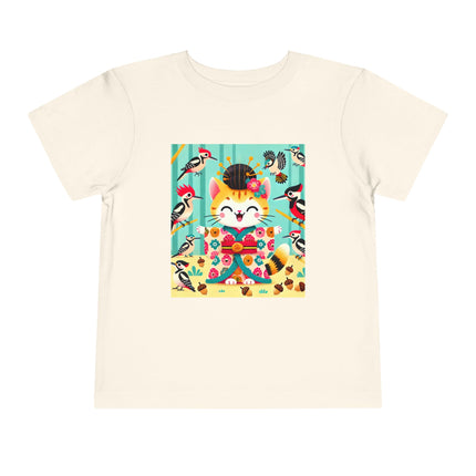 Geisha Kitten in the Woodpecker Grove Toddler Short Sleeve Tee