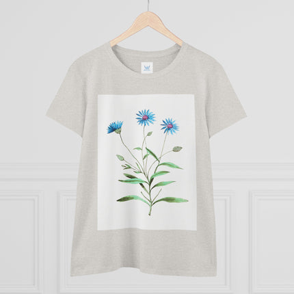 Blue Strawflower by Anselmus Boëtius de Boodt Women's Midweight Cotton Tee
