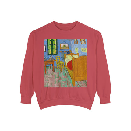 The Bedroom by Vincent van Gogh Unisex Garment-Dyed Sweatshirt