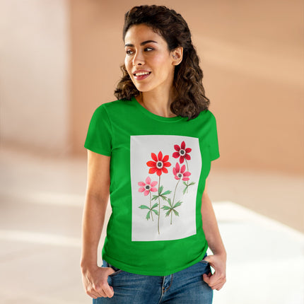 Women's Anemone Print Midweight Cotton Tee