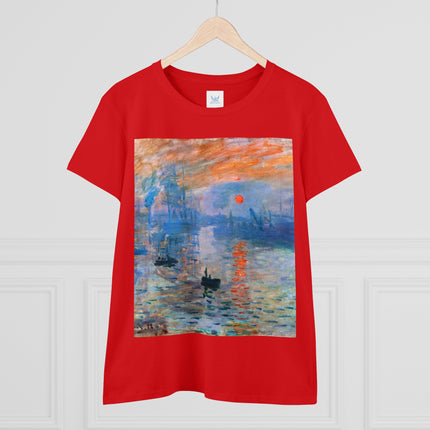 Sunrise by Claude Monet Women's Midweight Cotton Tee