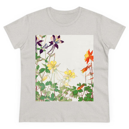 Aquilegia Flowers by Tanigami Kônan Women's Midweight Cotton Tee