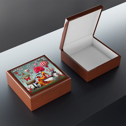 Reading In A Painted Garden Jewelry Box