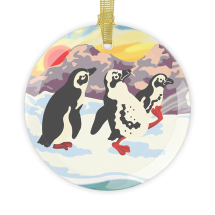 Snowball Shenanigans Glass Ornament
