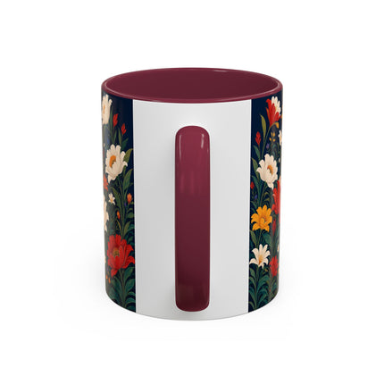 🌺🐦 The Enchanted Birdcage Garden Colorful Mug – Art Deco Floral Fantasy