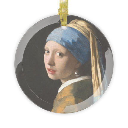 Girl with a Pearl Earring by Johannes Vermeer Glass Ornament