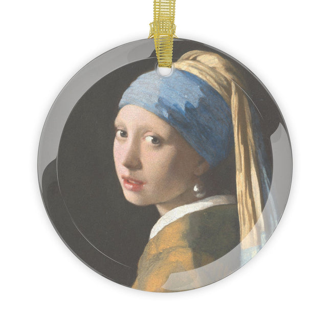 Girl with a Pearl Earring by Johannes Vermeer Glass Ornament