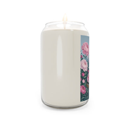 🌸👒 The Lady Of The Pink Peony Garden Scented Soy Candle – Art Deco Floral Elegance