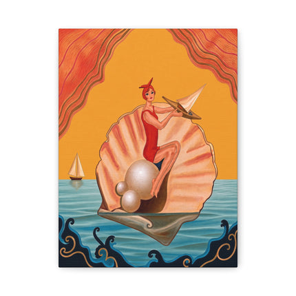 ⛵🦪 The Pearl Shell Sailor Placemat – Art Deco Seaside Fantasy