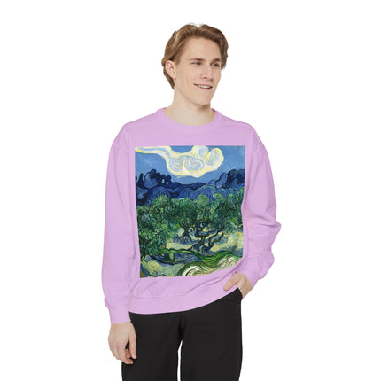 Olive Trees by Vincent Van Gogh Garment-Dyed Sweatshirt