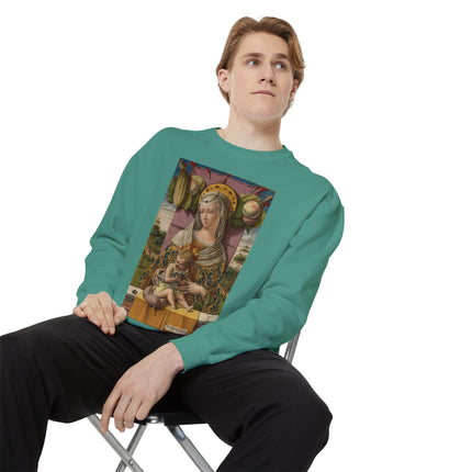Madonna and Child by Carlo Crivelli Unisex Garment-Dyed Sweatshirt
