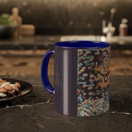 Rank Badge with Dragon with Deer Hooves Colorful Mugs, 11oz