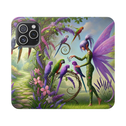 🧚🦜 Lavender-Winged Fairy Flip Case – Dreamy Elegance & Spring Whimsy