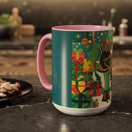 🎄✨ The Lady Of The Christmas Ornament Colorful Mug – Art Deco Holiday Fantasy