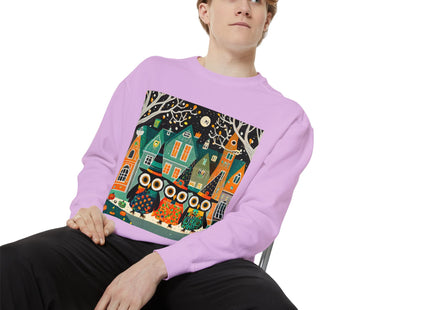 Night of the Trick-or-Treating Owlets Unisex Garment-Dyed Sweatshirt