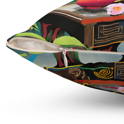 Cyberpunk Rooster Spun Polyester Square Pillow