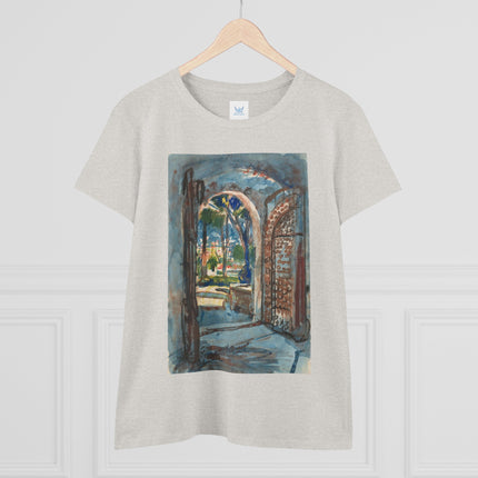 Gate in S. Miniato by Martin Monnickendam Women's Midweight Cotton Tee