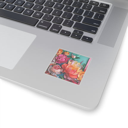 Peonies in Full Bloom Kiss-Cut Stickers (4 Sizes)