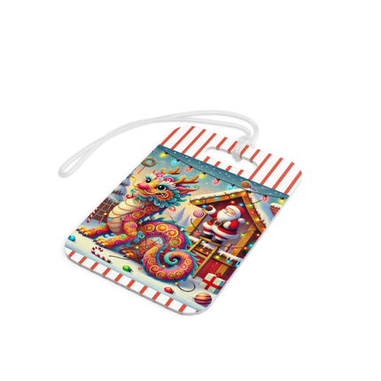 Playful Dragon's Christmas Luggage Tag