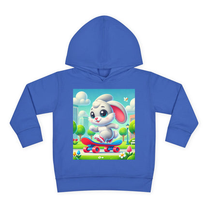 Skateboard Bunny Adventure Toddler Pullover Fleece Hoodie