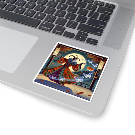 Court Magician with Ghost Butterflies Kiss-Cut Stickers (4 Sizes)