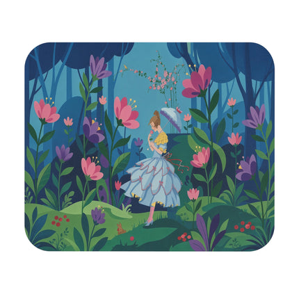 🌸☂️ The Lady Of The Secret Garden Mouse Pad – Art Deco Floral Fantasy
