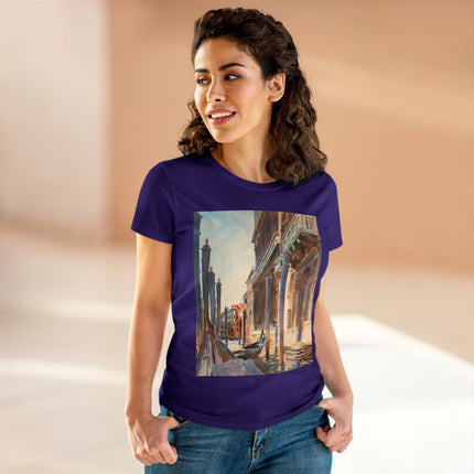 Gondola Moorings on the Grand Canal by John Singer Sargent Women's Midweight Cotton Tee