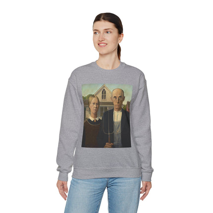 American Gothic by Grant Wood Heavy Blend™ Crewneck Sweatshirt