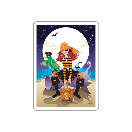 Moonlit Pirate Halloween Die-Cut Stickers (5 Sizes)