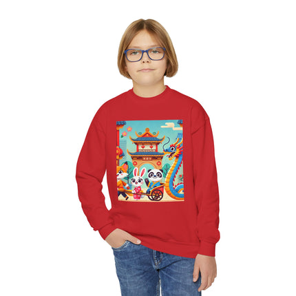 Lantern Street Dragon Parade Youth Crewneck Sweatshirt – Festive Energy, Culture & Playful Adventure