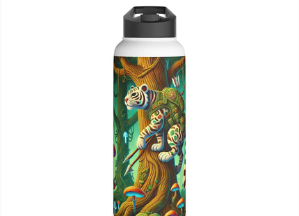 Silent Stripes Stainless Steel Water Bottle, Standard Lid