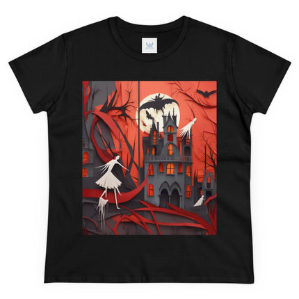Halloween Night Scene Women's Midweight Cotton Tee
