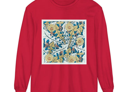 Art Nouveau Dandelion Flower Garment-dyed Long Sleeve T-Shirt