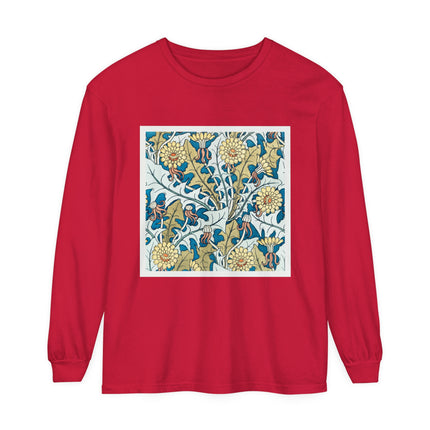 Art Nouveau Dandelion Flower Garment-dyed Long Sleeve T-Shirt