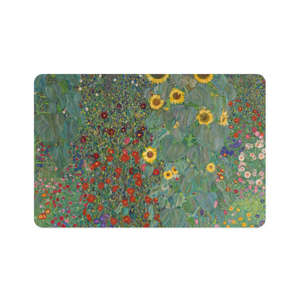 Gustav Klimt Farm Garden with Sunflowers Pet Food Mat – Golden Meadow