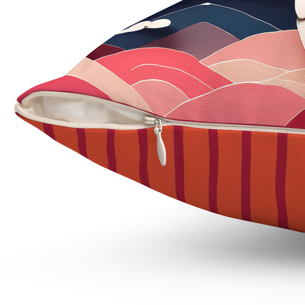 Japanese Bobtail's Repose Spun Polyester Square Pillow
